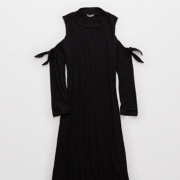 Aerie Black Tie Shoulder Dress - Picture 4 of 12
